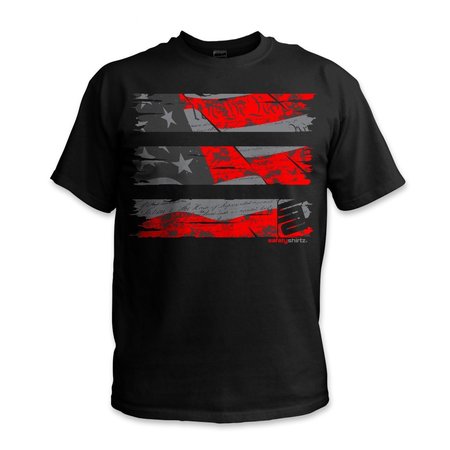SAFETYSHIRTZ Stealth Old Glory Reflective High Visibility Tee, Black, L 61060501L